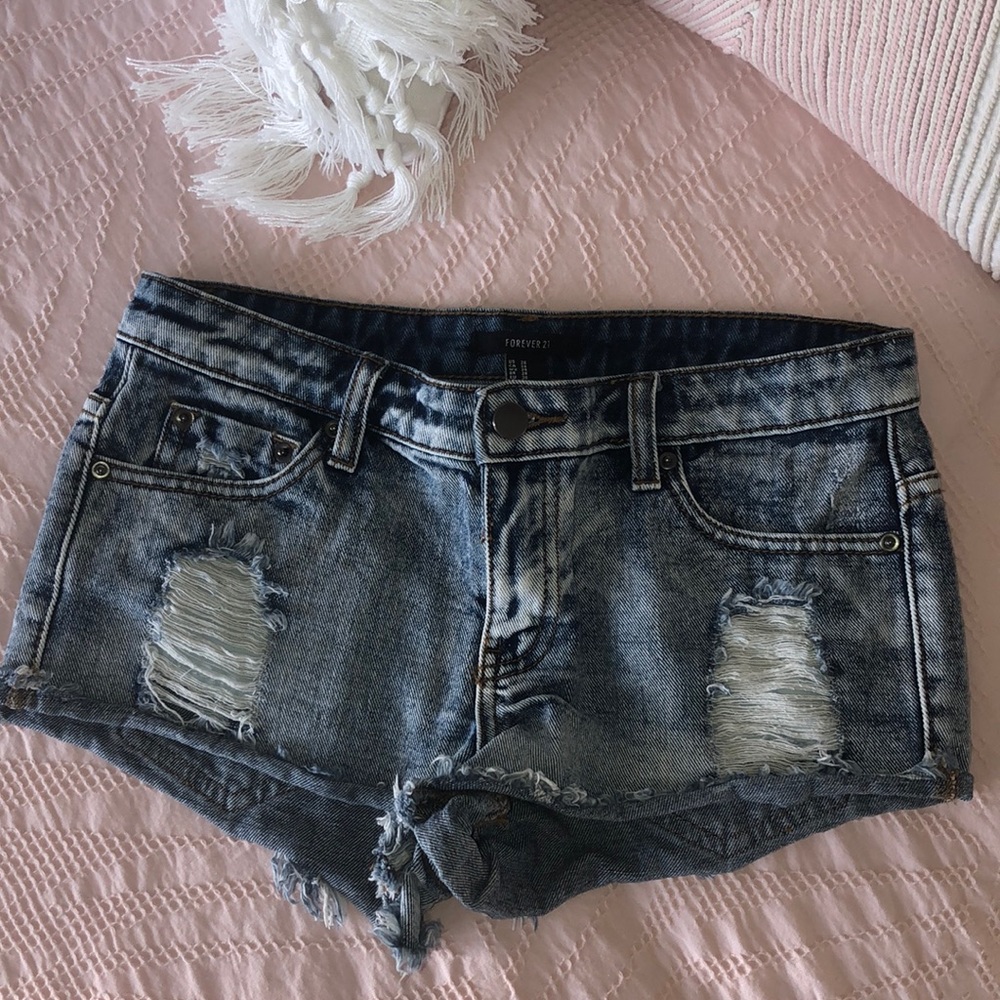 Forever 21 Low Rise Denim Shorts